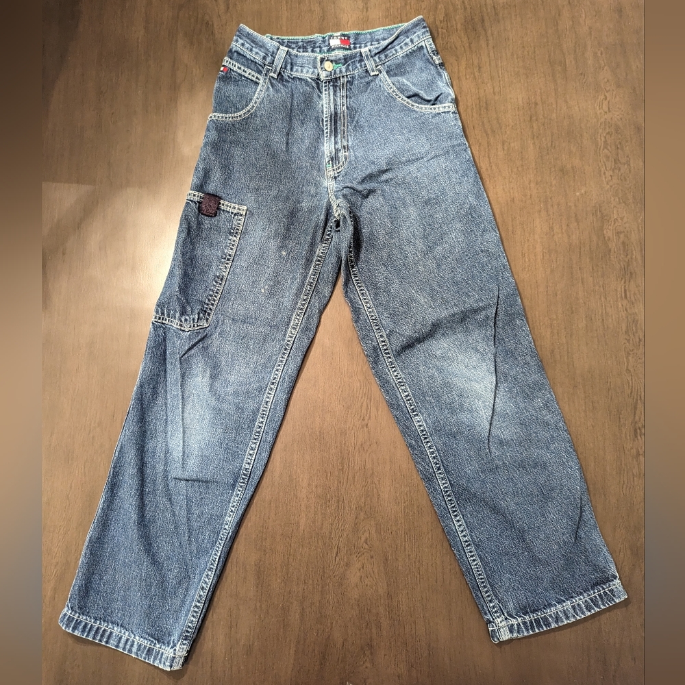 Vintage Y2K Tommy Hilfiger baggy jeans size kids 12 waist 24"